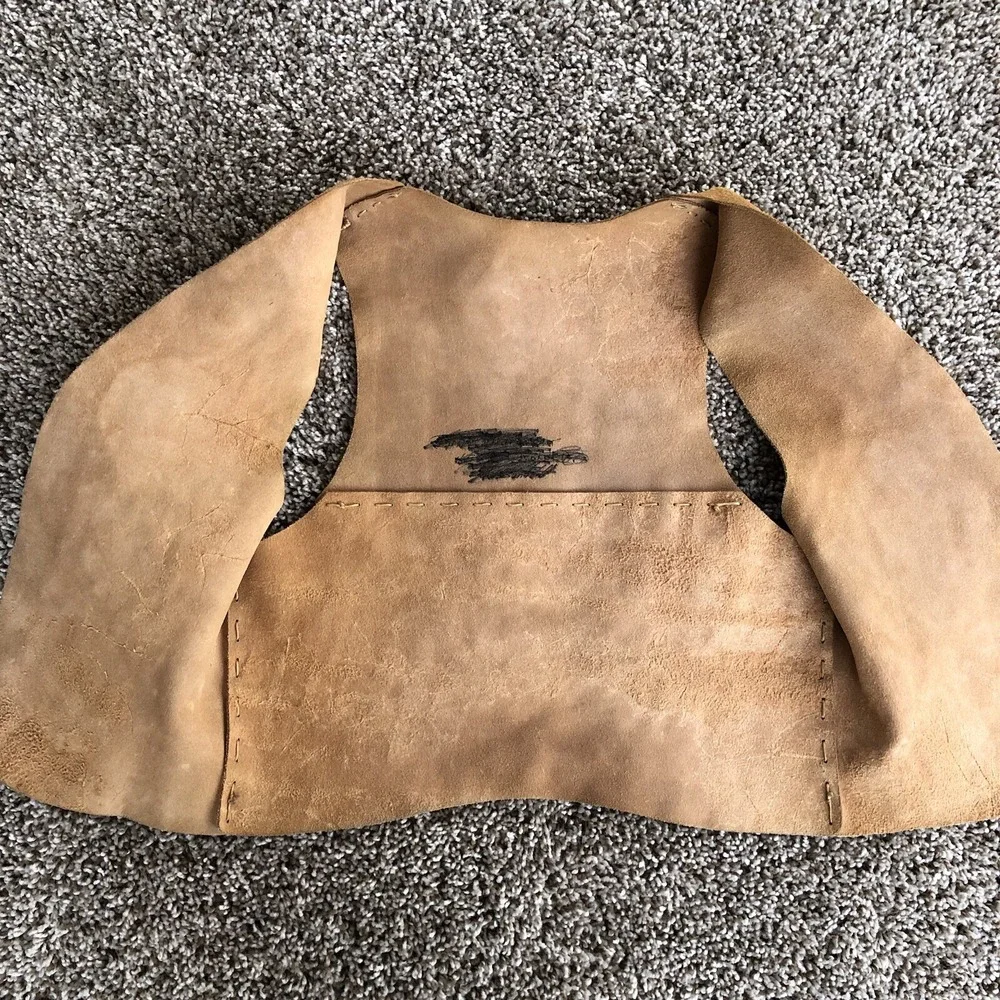 Vintage 70s Indian Guides YMCA Leather Kids Vest Patches Loma Mar CA Twin Valley